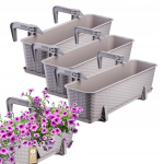 3x Balcony Box 60cm karamelės rankenos