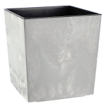 Gėlių vazonas Gėlių vazonas 30 cm dangtelis su gėlių stovu, plastikinis pilkas