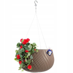 Kabantis gėlių vazonas balkono terasai smėlio spalvos dubuo 29,5 cm