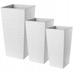 3x gėlių vazono įdėklo rinkinys Tall White 75cm
