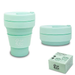 CoolPack sulankstomas puodelis 355ml, silikonas, Mėtų pudra