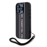 Karl Lagerfeld PU Saffiano Athleisure Stripe and Strap Galinė Danga iPhone 15 Pro Rožinė