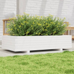 Sodo lovelis, baltas, 110x60x26,5cm, pu&scaron;ies medienos masyvas