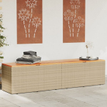 Sodo daiktadėžė, smėlio, 220x50x54cm, poliratanas ir akacija