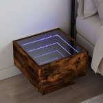 Naktinis staliukas su infinity led, dūminio ąžuolo, 40x40x30cm