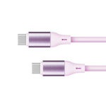 Silikoninis USB-C - USB-C kabelis Kruger&Matz Basic, 1m, rožinis