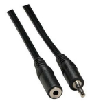 Garso kabelio prailginimas Jack (3.5mm) M - Jack (3.5mm) F, 3m, juodas