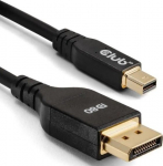 Club3D Mini DisplayPort į DisplayPort kabelis CAC-1116 1m, 4K240Hz, 8K60Hz, 10K60Hz, 80 Gbit/s, 10240 x 4320