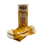 Originalios kojinės dovanų dėžutėje Beer Please, geltonos