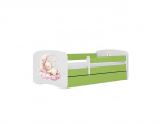 Vaiki&scaron;ka lova be čiužinio, su stalčiumi Kocot Kids BabyDreams Green dream, 160x80 cm, žalia