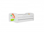 Vaiki&scaron;ka lova be stalčiaus su čiužiniu Kocot Kids BabyDreams White mermaid 160x80 cm, balta