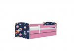 Vaiki&scaron;ka lova be čiužinio, su stalčiumi Kocot Kids BabyDreams Pink cosmos, 180x80 cm,rožinė