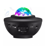 Žvaigždėtas dangus LED projektorius Starry Sky Galaxy projektoriaus lempa 21 ap&scaron;vietimo režimai 360&deg; besisukanti banga Bluetooth garsiakalbio dėžutės laikmatis