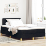 dėžės tipo lova su čiužiniu juoda 120x200 cm audinys