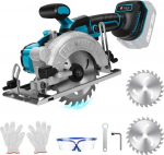 Akumuliatorinis diskinis pjūklas, skirtas makita 18 v ličio jonų akumuliatoriui, be&scaron;epetėlinis mini rankinis diskinis pjūklas su 2 pjovimo diskais, mini diskinis pjūklas plytelėms ir medžiui pjauti (125 mm)