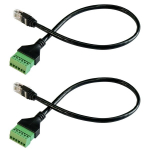 Rj12 6p6c Male į 6-pin varžtinis adapteris, 2 vnt.