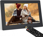 Tsitsc 10.5 colių skaitmeninis nuotraukų rėmelis, 1280 x 720 ips ekranas, elektroninis nuotraukų rėmelis, kalendoriaus/laikrodžio funkcija/muzika/nuotrauka/vaizdo grotuvas su nuotolinio valdymo pulteliu, palaiko usb/sd kortelę (juodas)