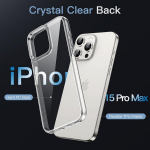 Jetech dėklas, skirtas iphone 15 pro max 6.7 colių, niekada negeltonuojantis telefono dėklas, atsparus smūgiams, apsauginis dėklas, atsparus įbrėžimams, skaidrus galinis dangtelis (skaidrus)