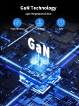Ohuhu 45 w usb-c įkroviklis su 2 m laidu, 2 prievadų daugiafunkcis įkroviklis su type c + usb a, qc+pd 3.0 maitinimo adapteris greitam galaxy s24 ultra/s24/s23 ultra/s22/s21, iphone 16/16plus/16 pro/16 pro max/15
