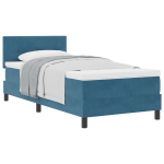 Box Spring Lovos su Čiužiniu Tamsiai Mėlyna 100x200 cm Aksomas
