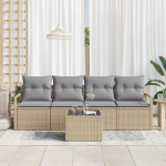5 dalių sodo sofos rinkinys su pagalvėmis &scaron;viesiai smėlio poli ratanas,2 vietų sodo sofa su laikymu ir pagalvėmis &scaron;viesiai smėlio poli ratanas
