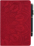 Rostsant dėklas samsung tab s8 ultra 2022, mandala įspaustas pu odos piniginės apsauginis dėklas su stovo funkcija, skirtas samsung galaxy tab s8 ultra 14.6 colių sm-x900 / sm-x906 - raudonas