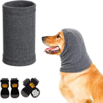 Fiyuer Happy Hoodie &scaron;unims ir katėms - ausų apsauga su &scaron;unų kojinėmis, raminanti apsauga nuo triuk&scaron;mo, ausinės nuo vėjo ir klausos apsauga