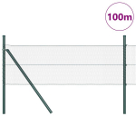 &Scaron;e&scaron;iakampė tvora Pilka 0.4x100 m Plienas,Tvoros stulpai 13 vnt. Žalia &Oslash;32 mm 80 cm Cinkuotas plienas