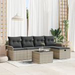 6 dalių sodo sofa su pagalvėlėmis, &scaron;viesiai pilkas poli ratanas,2 vietų sodo sofa su saugykla ir pagalvėmis, &scaron;viesiai pilkas poli ratanas