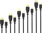 Kabeldirekt 5x 1 m micro usb kabelis (usb 2.0, sinchronizavimo ir įkrovimo kabelis, juodas) top series