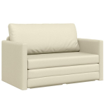 Grindinė sofa-lova 2-in-1 Kreminė 124x71x78 cm Dirbtinė oda