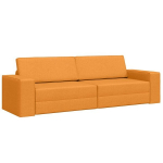 Grindų Sofa Lova 2-in-1 Tamsiai Geltona 245x150x60.5 cm Audinys
