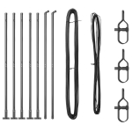 Stulpai su pagrindo plok&scaron;tėmis 7 vnt &Oslash;32mm 88,5cm Cinkuotas plienas
