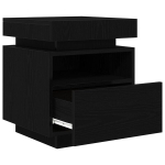 Naktinis staliukas su LED &scaron;viesomis Juoda 40x39x48,5 cm