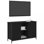 TV spintelė Juodas ąžuolas 101x35x65 cm Inžinerinė mediena ir plienas