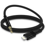 Lightning į 3.5 mm aux kabelis 1 m aux kabelis skirtas iphone automobilyje, jack adapteris aux kabelis automobiliui/ausinėms/namų stereo sistemai/garsiakalbiui, 3.5 mm aux kabelis suderinamas su ipad/iphone 11/12/13/14/pro/xs/xr/x/8/7