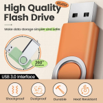 USB laikmena Uflatek Usb atmintinės 64gb Usb 3.0 atmintinė 10 vienetų pakuotė Morandi mi&scaron;rių spalvų Usb atmintinė sukamoji Usb atmintinė spalvinga atmintinė i&scaron;orinė duomenų atmintinė su tu&scaron;čiu lipduku ir virvele