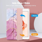 Fintie dėklas Ipad 10.2" 9/8/7 kartai su pie&scaron;tuko laikikliu, rožinis marmuras