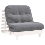 Futono sofa-lova su čiužiniu, balta, 90x206x11cm, pu&scaron;is, 90 x 206 x 11 cm