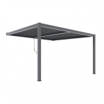 Pergola Mirpol LUXE 4x4 m antracito spalvos su LED, aliumininė, modernaus dizaino