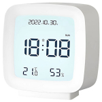 Žadintuvas su data ir temperatūra, snaudimo funkcija, LCD drėgmės matuoklis ore