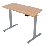 Reguliuojamo auk&scaron;čio stalas Home4you ERGO FIT 120x68 cm su elektriniu varikliu, pilkas / ąžuolo