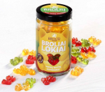 Guminukų rinkinys Broliai lokiai, obuolių, pasiflorų ir aviečių skonio, stiklainyje, 500 g