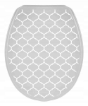 Universali greit nuimama klozeto sėdynė, ovali, pilka/balta, 45-180 mm