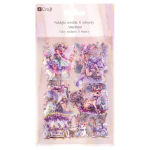 Blizgantys fėjų lipdukai Amethyst, 6 lapeliai dekoravimui