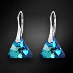 Sidabriniai auskarai moterims DiamondSky Osiris (Bermuda Blue) su Swarovski kristalais