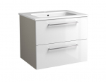 Apatinė vonios spintelė su praustuvu RB Bathroom Joy 61 cm, pilka/balta
