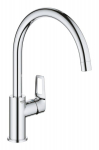 Grohe BauLoop viensvirtis plautuvės mai&scaron;ytuvas auk&scaron;tu snapeliu ir 360˚ apsisukimo diapazonu, 31368001