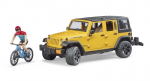 Automobilis Jeep Wrangler ir dviratininkas su kalnų dviračiu Bruder, 02543