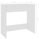 Ra&scaron;omasis stalas, 80x40x75cm, baltas